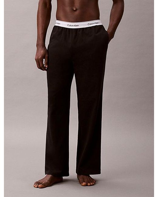 Calvin Klein Black Pyjama Pants Icon Cotton for men