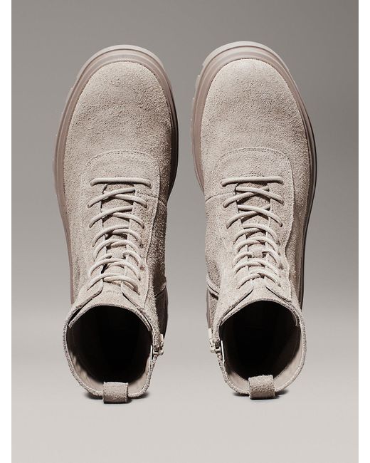 Calvin Klein Natural Suede Winter Lug Boots for men