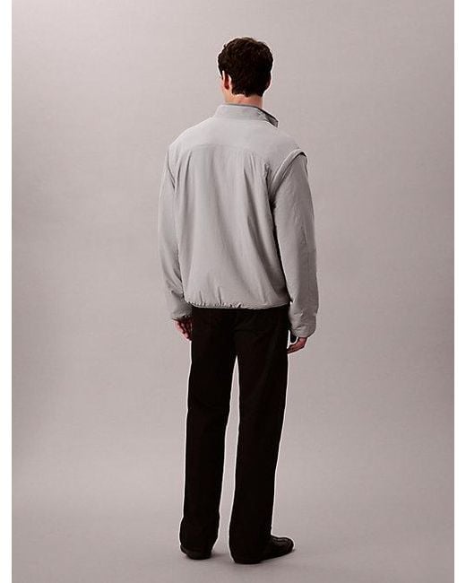 Calvin Klein Gray Sport Reversible Sherpa Fleece Zip Up Jacket for men