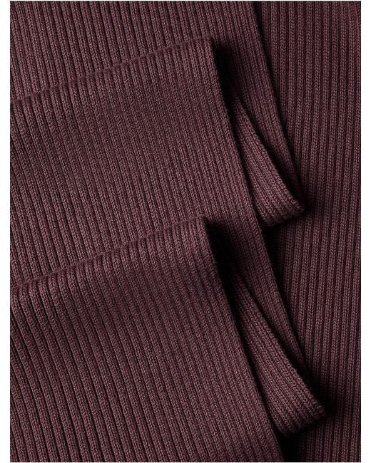 Calvin Klein Purple Logo Patch Rib Scarf