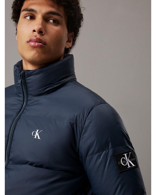 Calvin Klein Blue Hooded Down Puffer Jacket for men