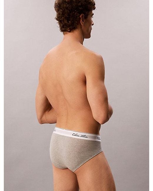 Calvin Klein Multicolor 3 Pack Hip Briefs Icon Cotton Stretch for men