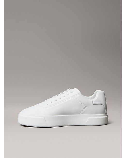 Calvin Klein White Jeans Leather Signature Trainers for men