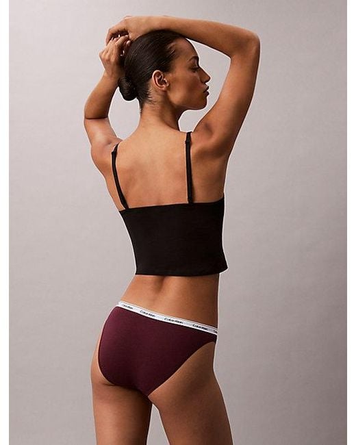 Calvin Klein Brown Bikini Briefs Icon Logo