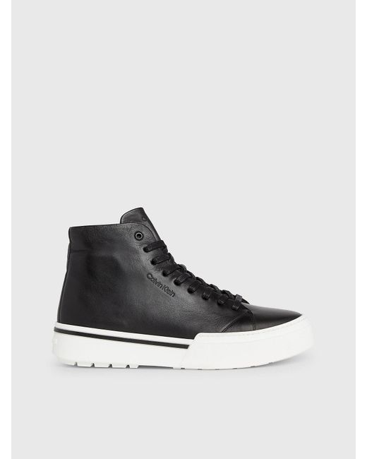Calvin Klein White Leather High-top Trainers for men