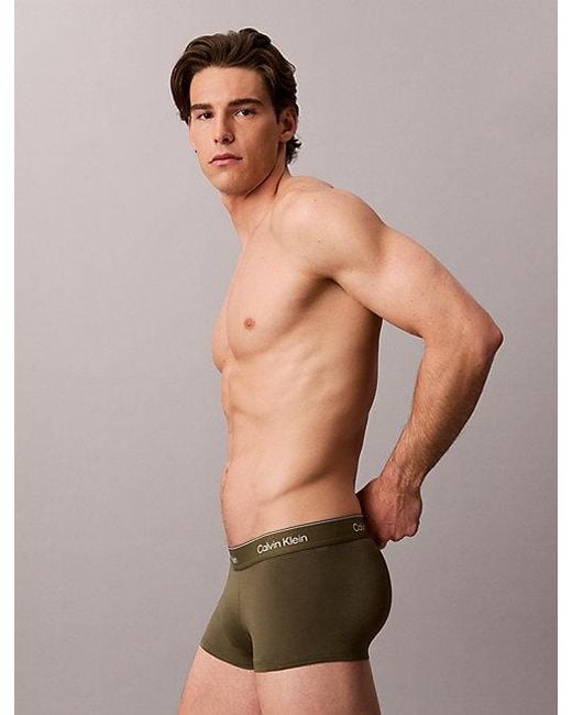 Calvin Klein Metallic 3 Pack Low Rise Trunks Icon Cotton Stretch for men