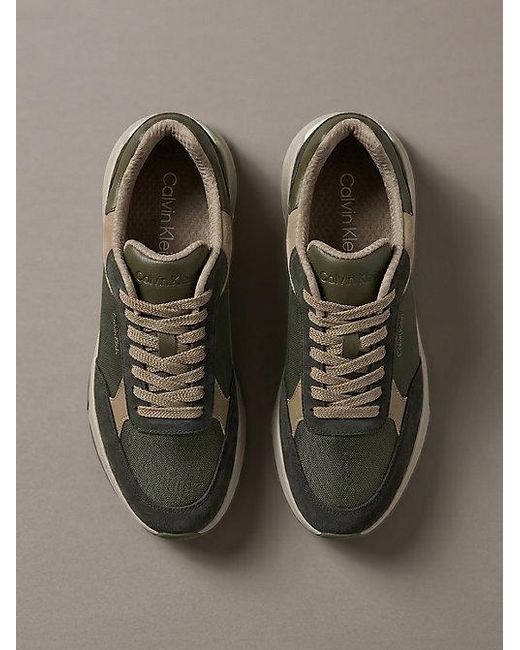 Calvin Klein Brown Suede Chunky Dad Trainers for men