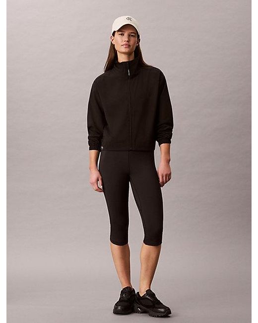 Calvin Klein Black Water-Repellent Windbreaker Track Jacket
