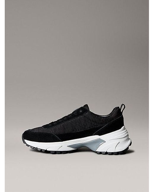 Calvin Klein Suède En Nylon Sneakers Met Embleem Met Logo in het Multicolor