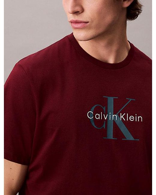 Calvin Klein T-Shirt Mit Monogramm-Logo in Red für Herren