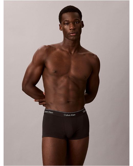 Calvin Klein Black 7 Pack Low Rise Trunks for men