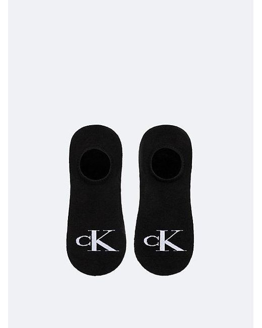 Calvin Klein Black 2 Pack Soft Cotton Invisible Socks for men