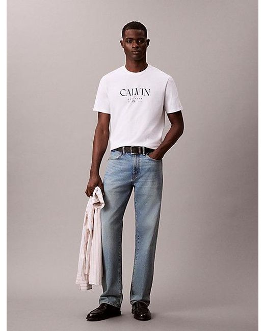 Calvin Klein White Logo Graphic T-Shirt for men