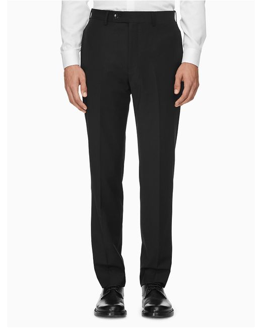 Calvin Klein Wool X Fit Ultra Slim Fit Black Suit Pants for Men - Lyst