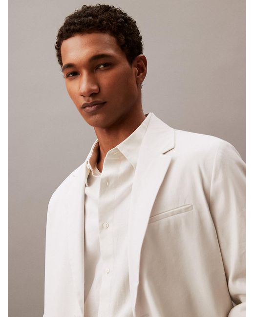 Veste blazer en lin Calvin Klein pour homme en coloris Brown