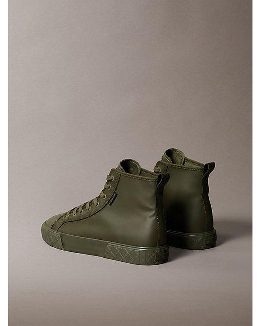 Calvin Klein Brown Leather Durable Traction Chunky Trainers for men