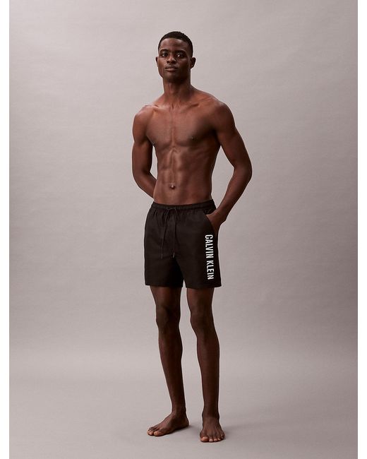 Calvin Klein Brown Medium Drawstring Swim Shorts for men