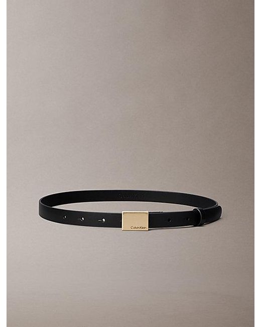 Calvin Klein Multicolor Full Grain Leather Plaque Buckle Belt