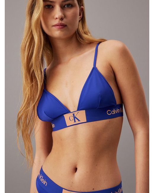 Calvin Klein Blue Triangle Bikini Top - Ck96