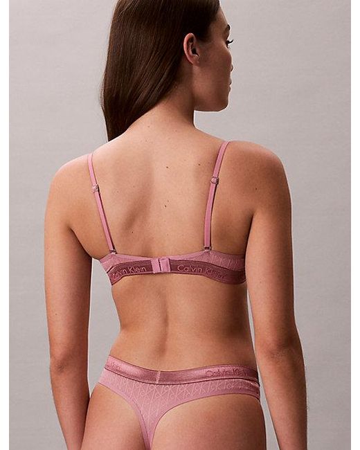 Calvin Klein Pink Lightly Lined Demi Bra Icon Cotton Modal