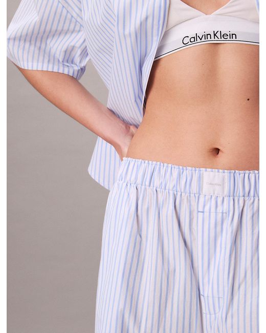 Calvin Klein Purple Cotton Poplin Pyjama Pants