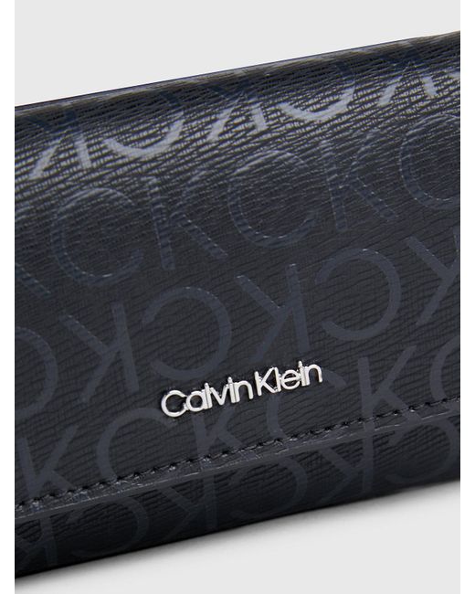 Portefeuille 3 volets anti-RFID avec logo Calvin Klein en coloris Blue