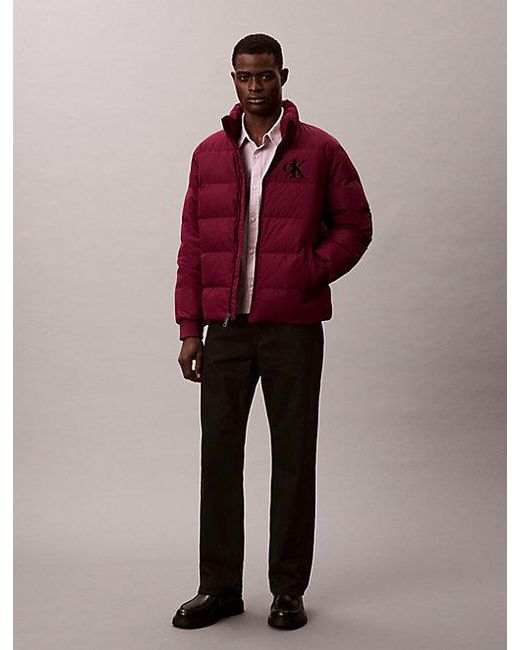 Calvin Klein Chenille Pufferjack Met Monogram in het Red voor heren