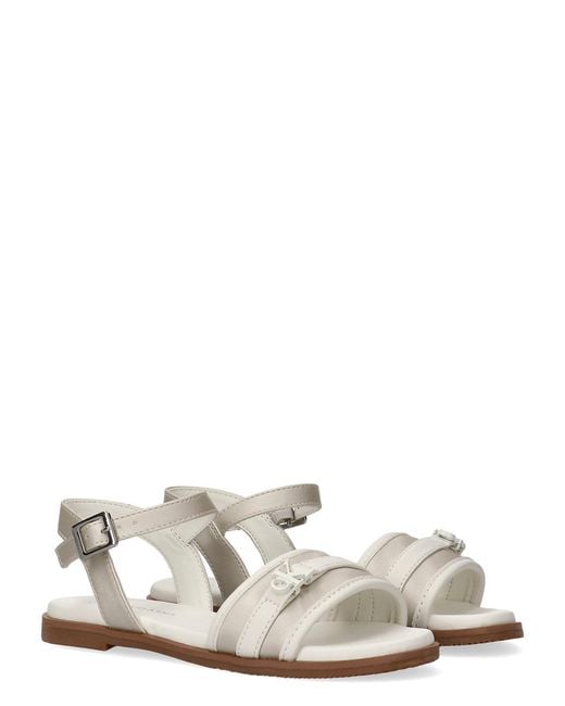 Calvin Klein White Kids Metallic Signature Sandals