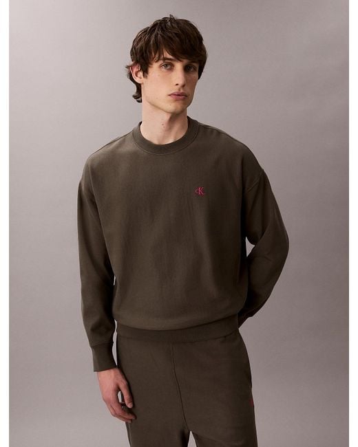 Felpa Dal Taglio Rilassato di Calvin Klein in Brown da Uomo