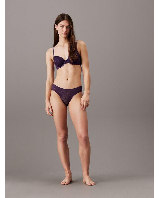 Calvin Klein Purple Bikini Briefs - Sheer Marquisette