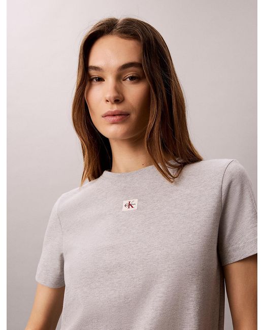 Calvin Klein Blue Soft Cotton Badge T-Shirt