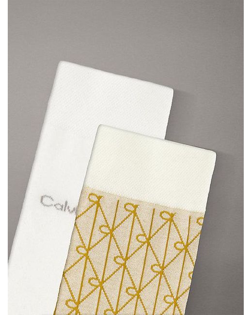 Calvin Klein Metallic 2 Pack Soft Cotton Stretch Crew Socks for men