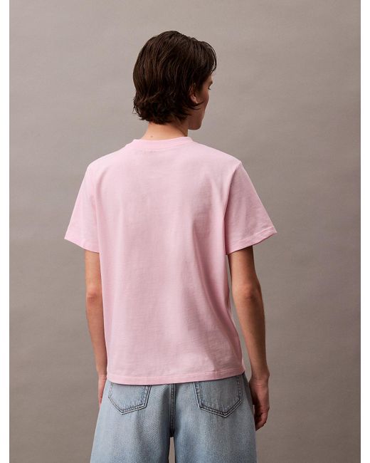 T-Shirt Avec Logo Monogramme Calvin Klein en coloris Pink