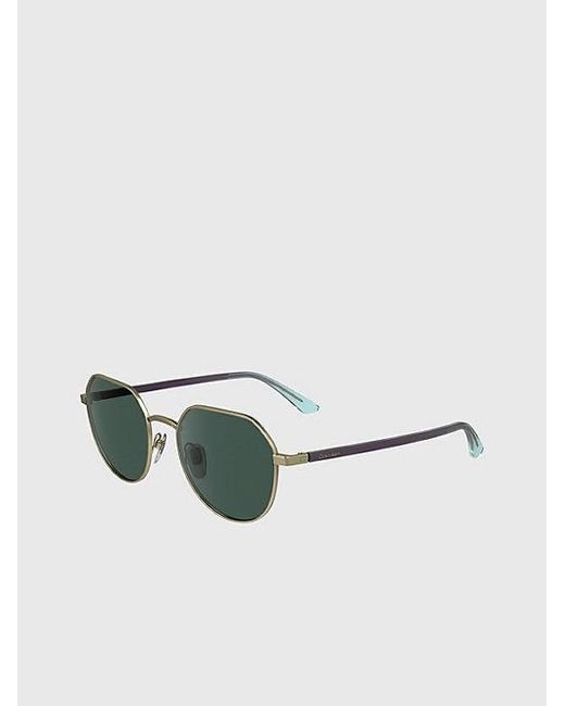 Calvin Klein Green Round Sunglasses