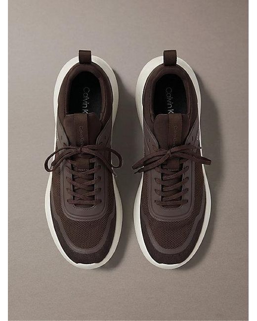 Calvin Klein Brown Ck Curve Lightweight Runner Trainers for men