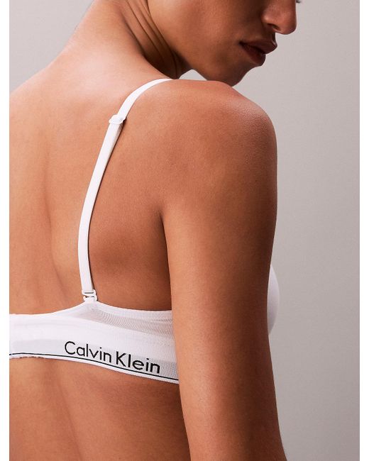 Calvin Klein White Lightly Lined Triangle Bralette