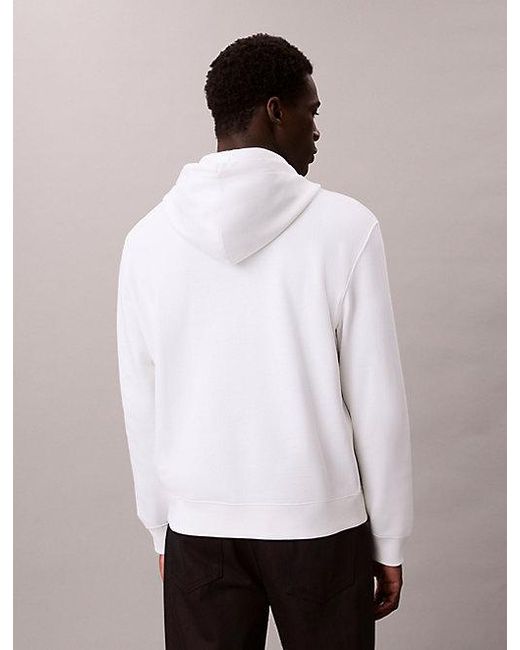 Calvin Klein White Jeans Logo Graphic Hoodie for men