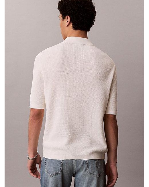 Calvin Klein Multicolor Jeans Cotton Waffle Knit Polo Shirt for men