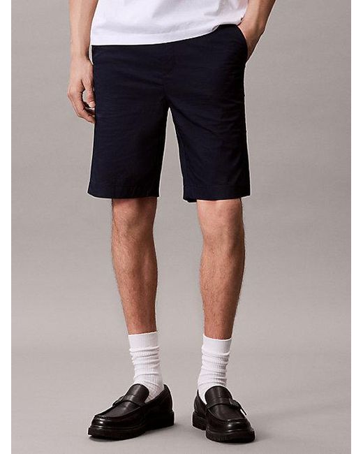 Calvin Klein Popeline Stretch Korte Broek in het Black voor heren