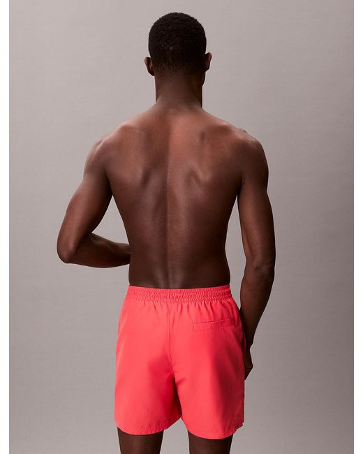 Calvin Klein Red Medium Drawstring Swim Shorts for men