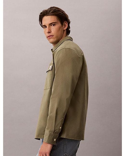 Calvin Klein Brown Jeans Comfort Cotton Utility Overshirt for men
