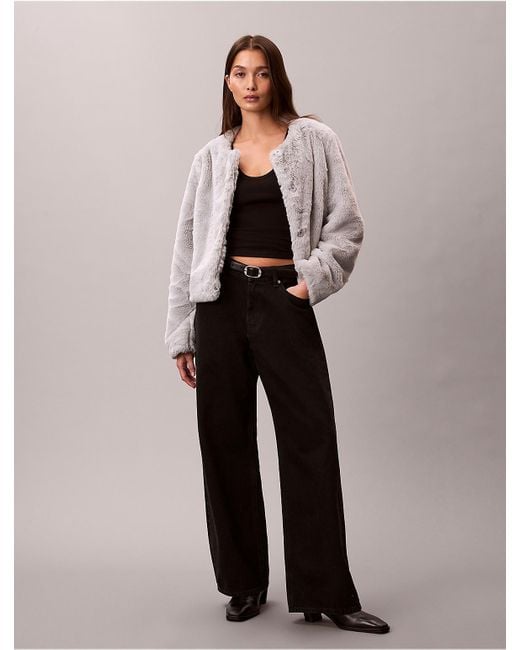 Calvin Klein Multicolor Faux Fur Jacket