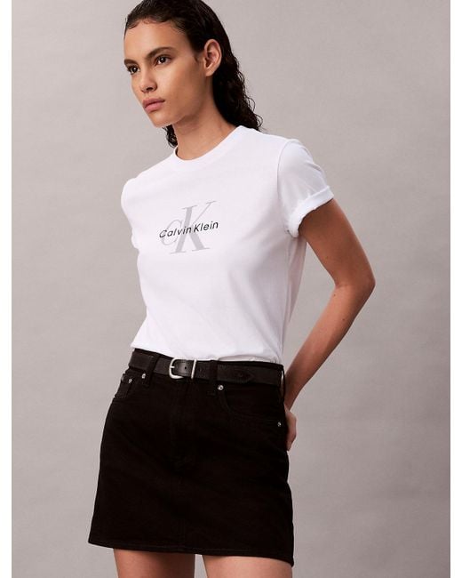 Calvin Klein White Monogram Logo T-Shirt