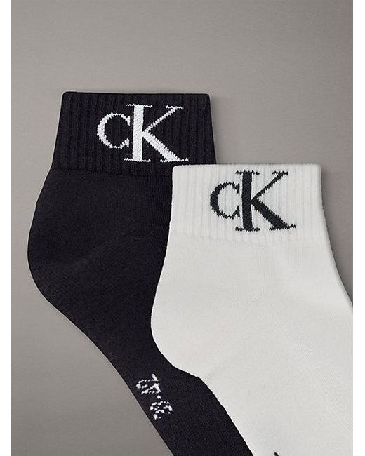 Calvin Klein Metallic 4 Pack Soft Cotton Logo Ankle Socks for men