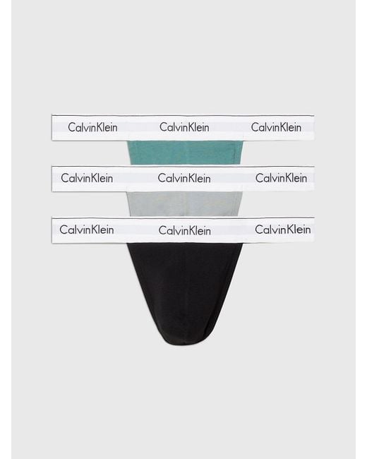 Calvin Klein White 3 Pack Thongs - Modern Cotton for men