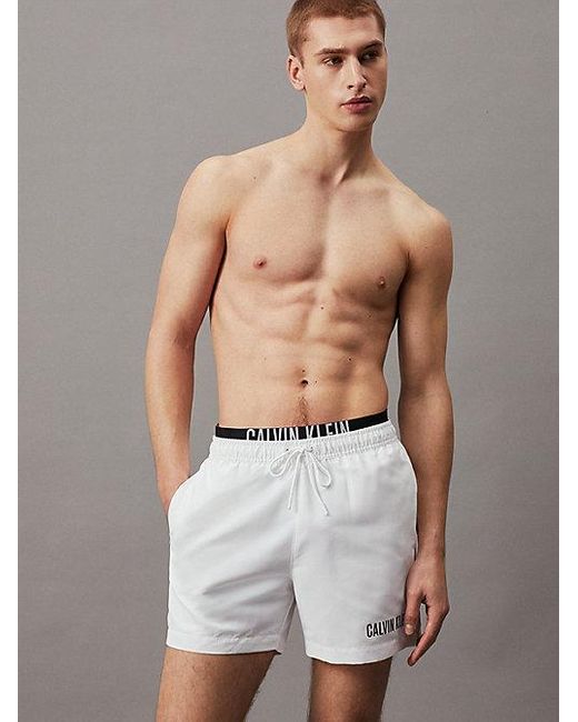 Calvin Klein Zwemshort Met Dubbele Tailleband - Intense Power in het White voor heren
