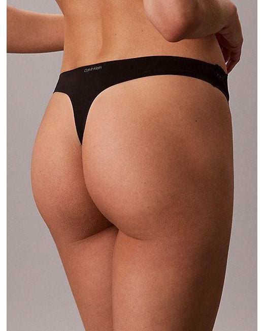Calvin Klein Brown Thong Perfectly Fit Lace