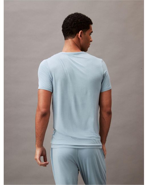 Calvin Klein Blue Ultra-soft Modern Lounge Sleep T-shirt for men