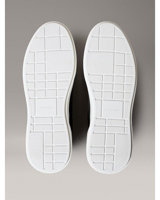 Calvin Klein Gray Leather Durable Traction Nyc Trainers for men