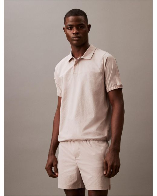 Calvin Klein Brown Ck Sport Future Icon Woven Polo Shirt for men